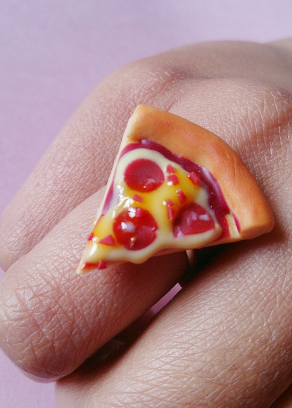 Items similar to Pepperoni Pizza Ring - Pizza Ring - Miniature Food ...