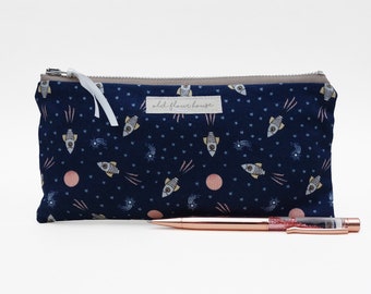 Space Pencil Case, Planet Zipper Pouch, Space Stationery, Rocket Small Makeup Bag, Solar System Pouch, Stocking Filler, Old Flour House