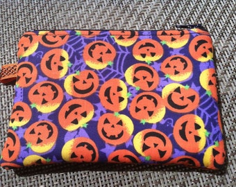 Pumpkin Jack-o-lantern Zippered Pouch