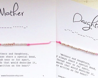 MOTHER/DAUGHTER - Morse Code Bracelet Set