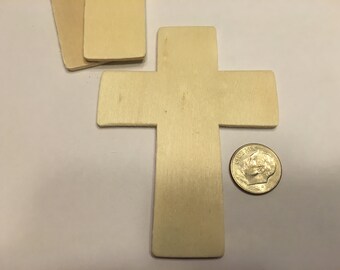 3 wood crosses, 3.3 x 2.6 inch