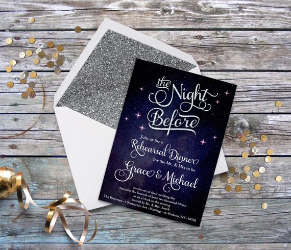 The Night Before Wedding Rehearsal Dinner Invitation with Free