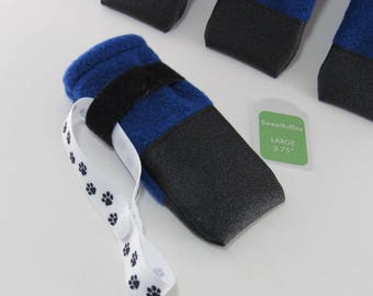 Dog Boots ToughTek NONslip bottom n toe warm fleece no toe seam protect from salt sharp ice FAST shipping FREE lasso to dry & keep together