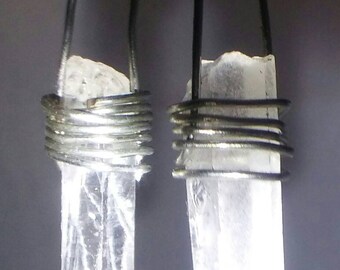 Crystal Earrings Quartz Earrings Healing Earrings Handmade Earrings Wire Wrapped Earrings Statement Earrings Reiki Earrings Boho Earrings