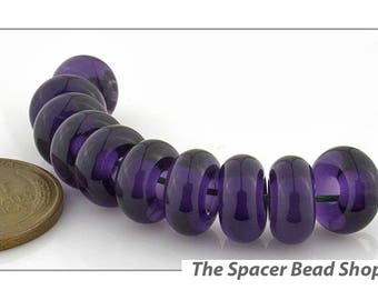 LIGHT VIOLET PURPLE Lamp Work Beads Spacers Glass Handmade - The Spacer Bead Shop