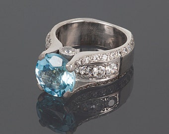 Topaz ring, Statement ring, Woman ring silver, Big topaz ring, Silver topaz ring, Blue topaz ring, Big stone ring, Birthstone ring