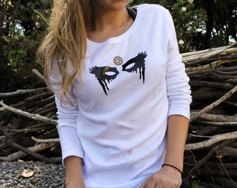 Lexa The 100 Warpaint Emblem and Heda Headpiece Charm Shirt - Long Sleeved