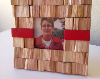 Rustic Picture Frame "Red Shingles" from RusticAndRawFrames // Picture Frames, Rustic Picture Frames, Rustic Frames, Picture Frame, Frames