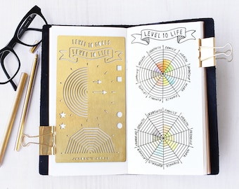 Planner Stencil, Bullet Journal Stencil, Level 10 Life Stencil - fits A5 journal & Midori Regular (Level 10 L)