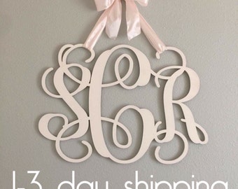 Wooden monogram wall hanging, Wooden Monogram, unpainted wooden monogram