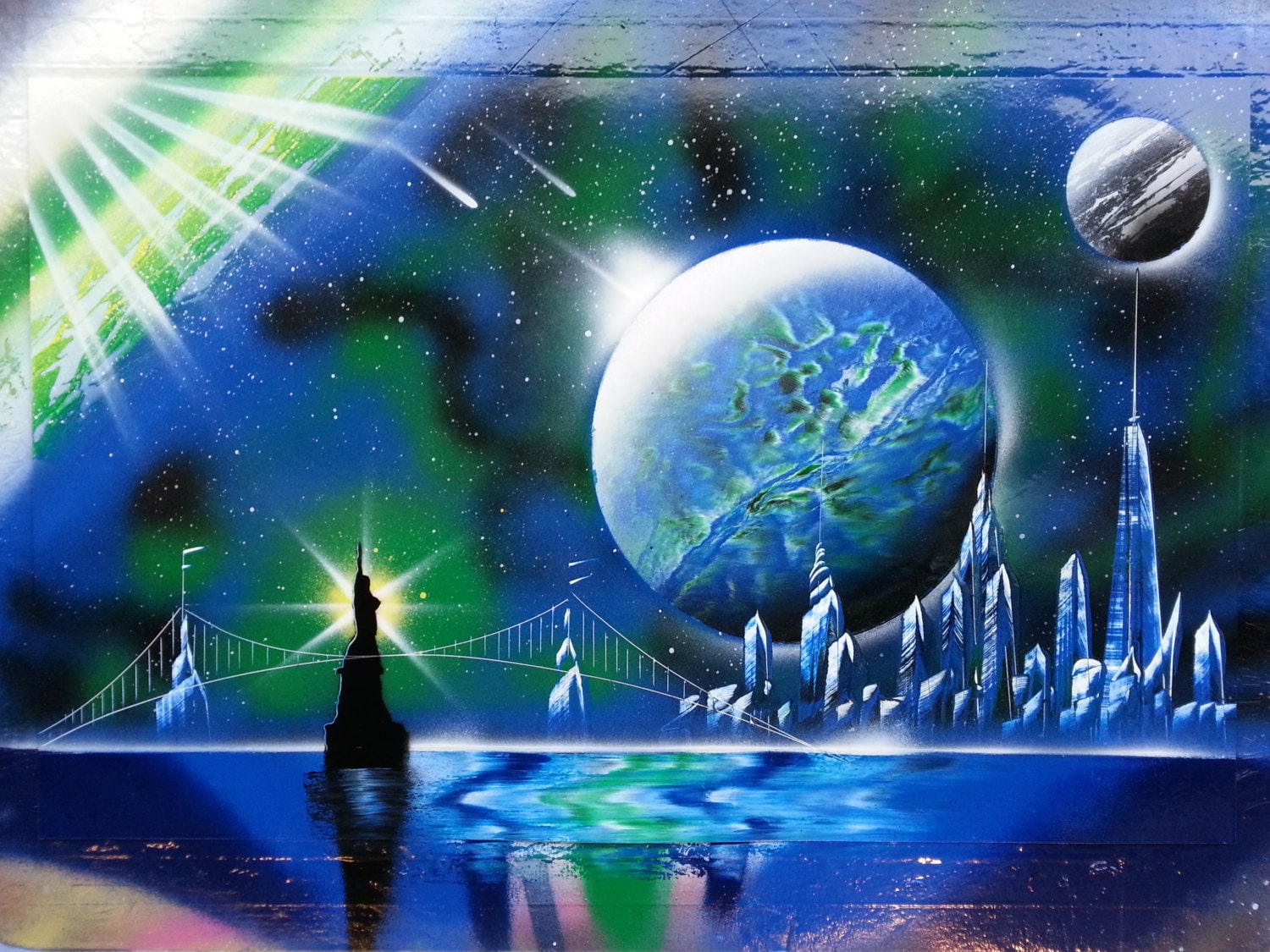 NEW YORK CITY Spray Paint Art Space Painting