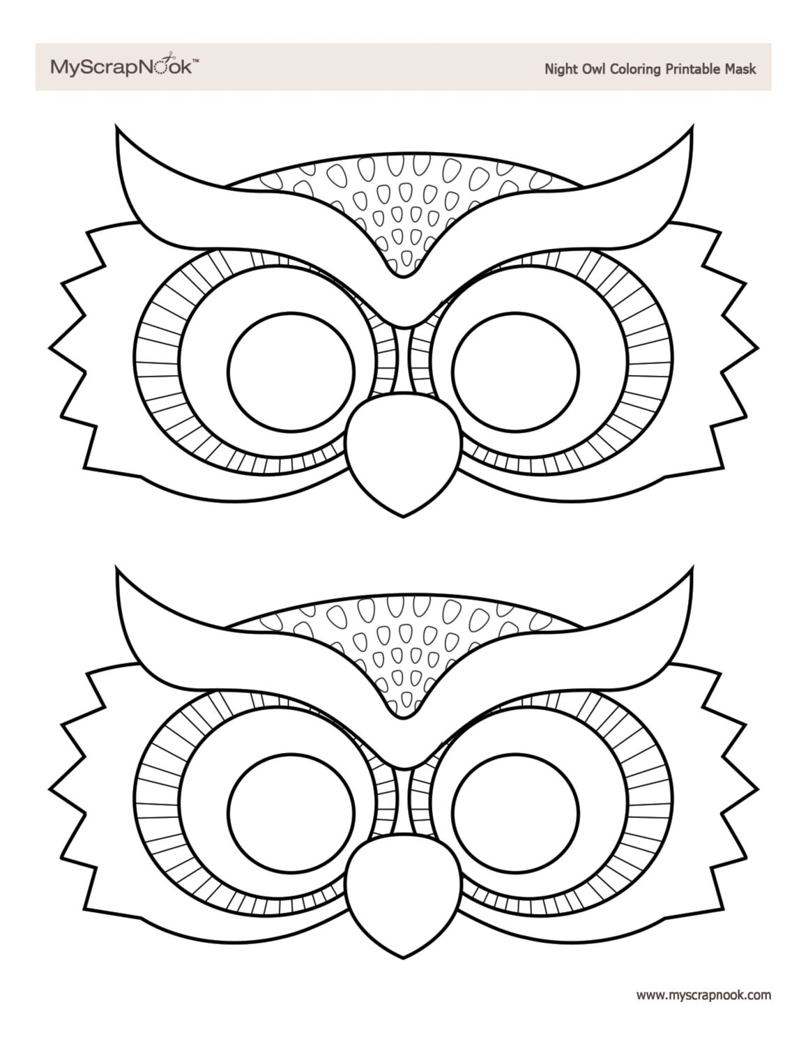 Night owl coloring mask