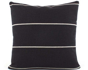 Black Pillow, Black Pillow Cover, 18x18, 20x20, 22x22, 24x24 Black Throw Pillow, Black Cushion, Accent Pillow Sham, Couch Pillow, Streamline