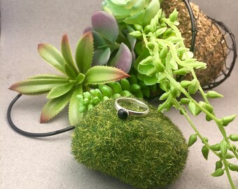 Onyx Stacker Ring in Sterling Silver
