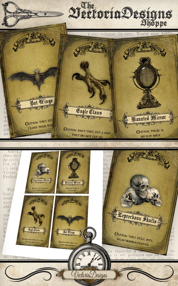 Free printable halloween apothecary bottle labels