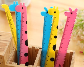 3 x Cute Children's Animal Ruler - 15cm Long. Ideal Measuring Tools, Party Bag Fillers & Stationery for School Pencil Case.