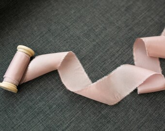 Blush Silk Ribbon; 100% Silk; Wedding bridal bouquet, invitations, wedding favors, wedding photography styling
