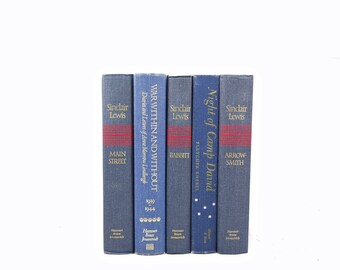 Faded Blue Denim BOoks, DECORATIVE Books, Old Book Set, Vintage Book Decor, Book Collection, Instant Library Books shelf decor