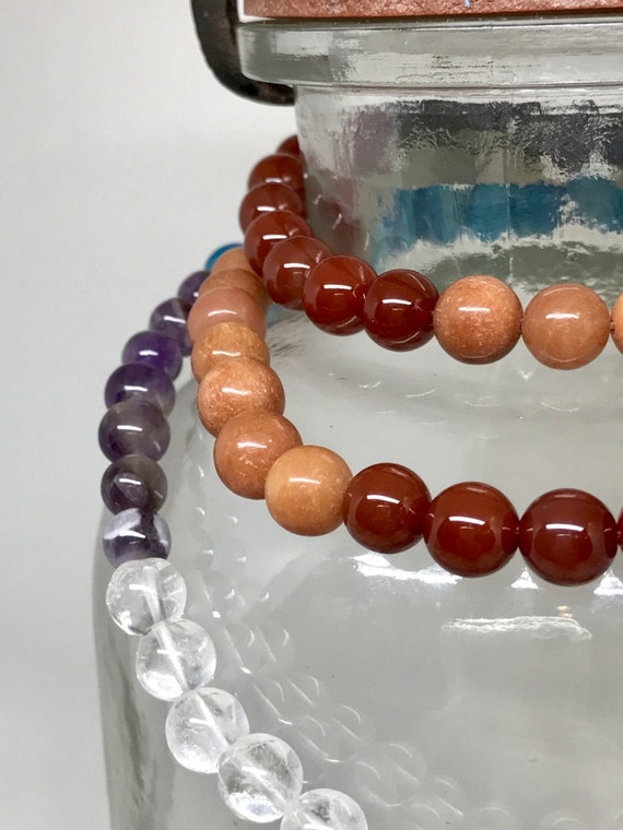 Chakra Mala Beads, Crystal Mala Beads, Chakra Mala Necklace, Crystal Prayer Beads, Meditation Beads, Boho, Yoga Jewelry, Free Ship*