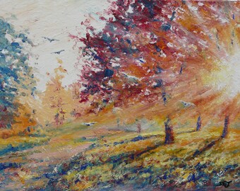 Peinture À L'Huile Signée Benno Stadler 1908-1984 Flux Des Bois