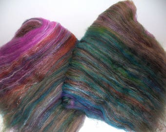 Wool Blend Batts for Hand Spinning Yarn
