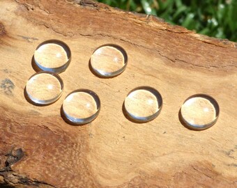 10 8MM transparent glass cabochons
