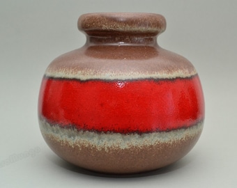 SALE! . West German Scheurich vase 284-15 red / brown