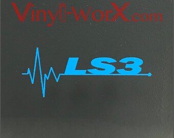 LS3 Decal Sticker | Chevy Chevrolet LS Engine swap swapped Corvette Holden Camaro Ss Pontiac G8 GXP 6.2 L 376 CU C6 240SX S13 S14 LS1 3LT