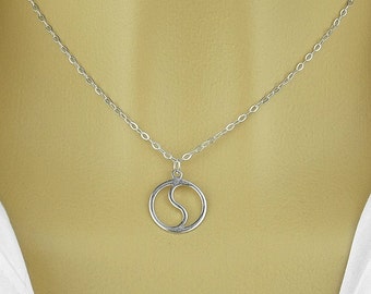 Yin Yang pendant necklace , sterling silver 925