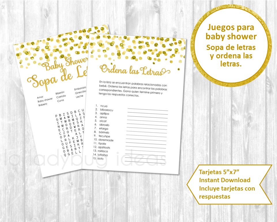 Juegos De Baby Shower Para Imprimir Sopa De Letras Ordena