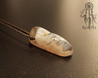 Ocean Agate Necklace/Dendritic/Pendant/Reiki/Healing Crystals/Raw/chakra stones/Gemstone/Boho/Bohemian/Hippie/Gift for Her/meaning/Peace