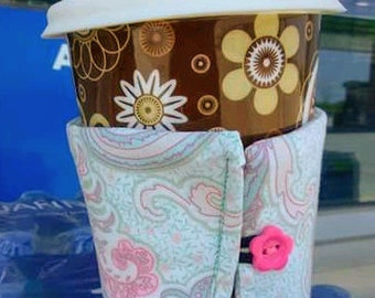 Fabric reusable coffee sleeve