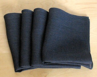Linen Napkin Serviette Gray Asphalt set of 4 - Flax - 17.3" x 11.8" size