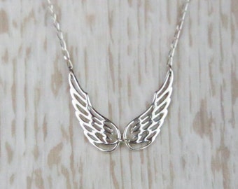 Beautiful Sterling Silver angel wings necklace, silver angel wings, angel wings necklace, angel wings, angel necklace