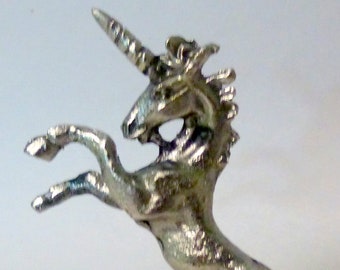 Vintage Pewter Miniature 3" tall Unicorn Figurine