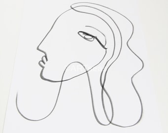 Abstract Face; Minimalist Face; Female Face; "Faces" series; "Bella" Art Print; printed on 100% Cotton Rag Paper;