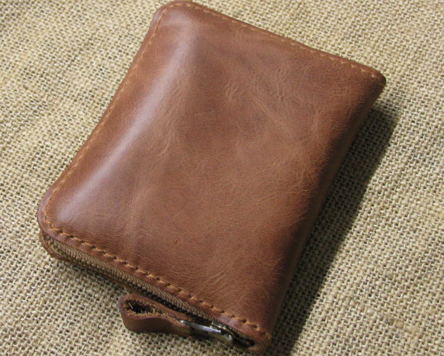 Genuine Leather Wallet With Lagre Zipper Men Wallet Money 