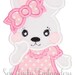 Cute Girl Bunny Applique Embroidered Patch , Sew or Iron