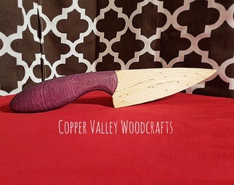 Purple heart and maple cake knife.