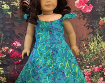 Petty Cotton A-line Summer Dress for an 18 inch doll