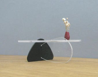 UNIQUE interlaced COFFEE TABLE 1:12, Acrylic/Perspex , Collectible Dollhouse Miniature Furniture,Modern Design