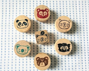 Handcarved Rubber Stamps - Bear Family