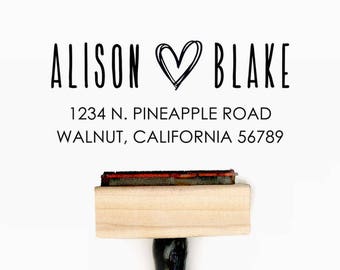 Custom Return Address Pre-Designed Rubber Stamp - Branding, Packaging, Invitations, Party, Wedding Favors - A022