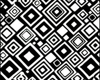 Lunn Exclusive Batik - CONCENTRIC SQUARES Black & White