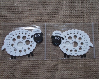 HiyaHiya Sheep Knitting Needle Gauge - Metric & USA