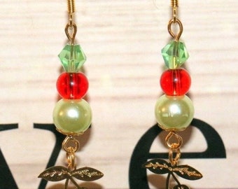 Pair of earrings fantasy girl "Cerisettes"