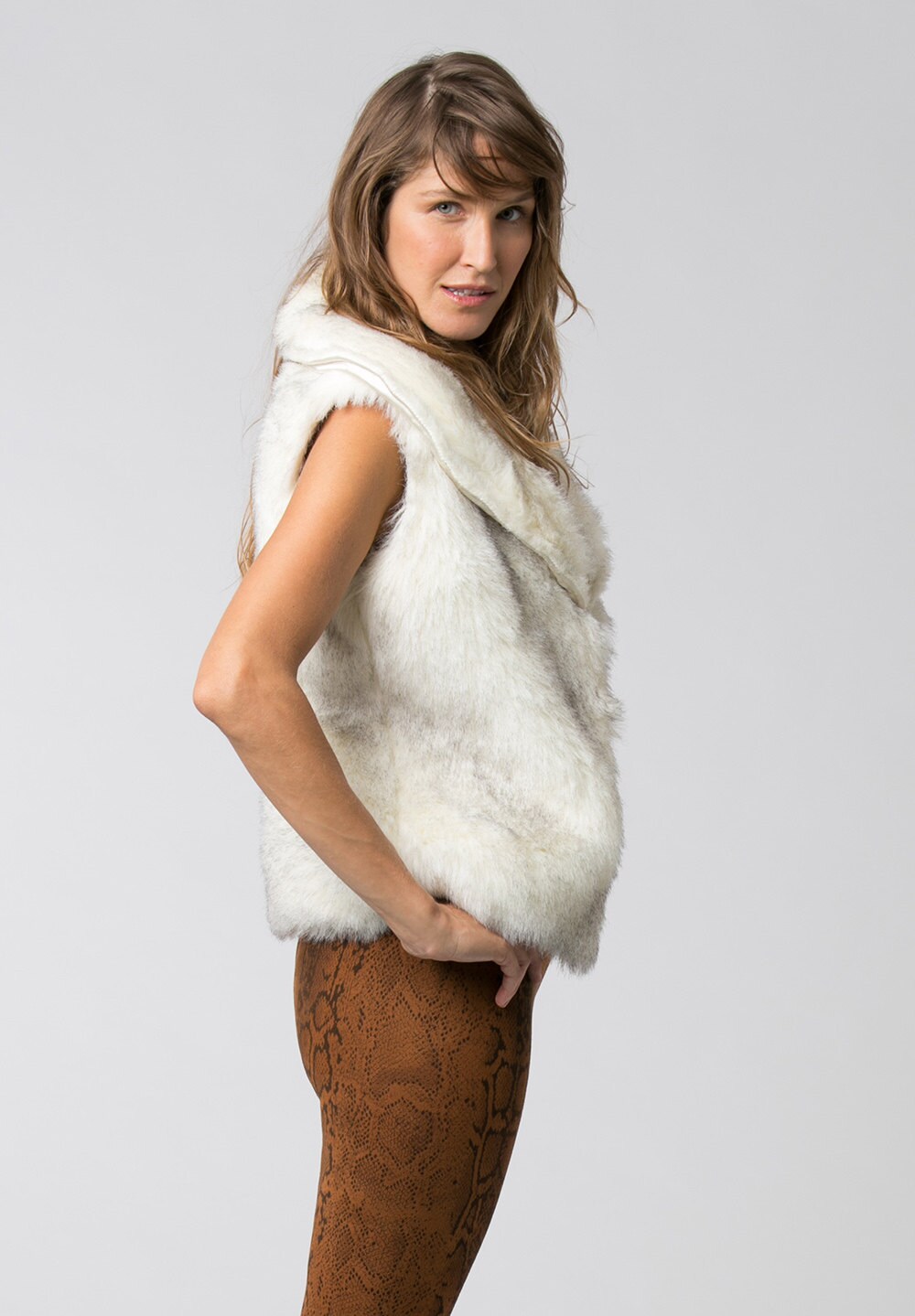 White Faux Fur Women Vest Boho Vest Womens Vest White Fur