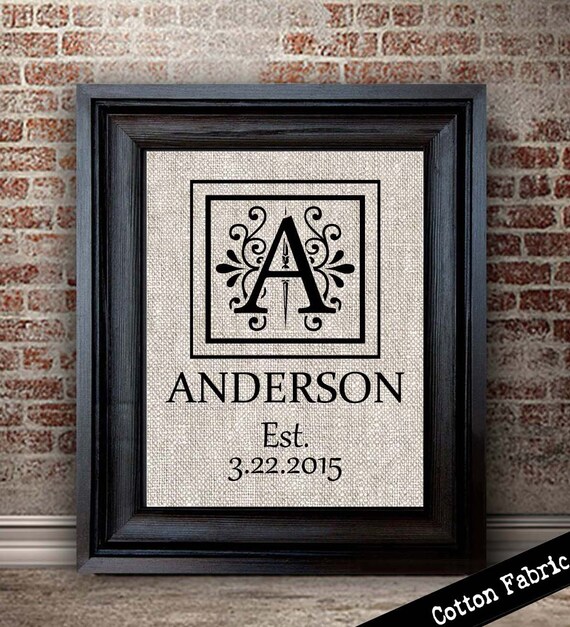 Cotton Anniversary  Gift  for Her  Modern  Monogram Print 2nd 