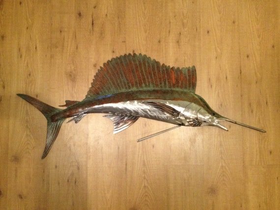 Sailfish 48in Metal Wall Art Fish sculpture Handmade Beach Coastal Tropical Ocean