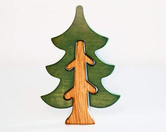 Pine tree Waldorf nature table Wooden Tree Toy Tree figurine Waldorf tree toy